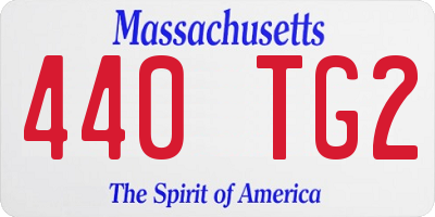 MA license plate 440TG2