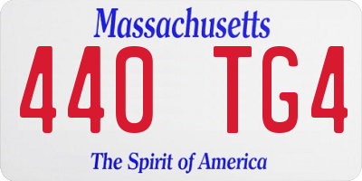 MA license plate 440TG4