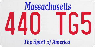 MA license plate 440TG5