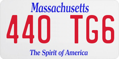 MA license plate 440TG6