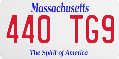 MA license plate 440TG9