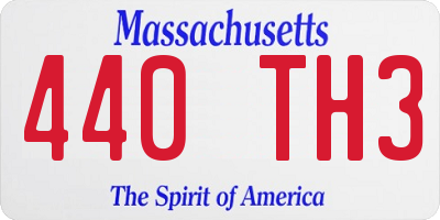 MA license plate 440TH3