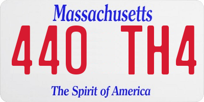 MA license plate 440TH4