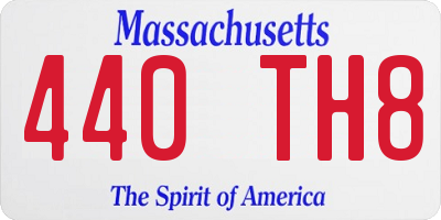 MA license plate 440TH8