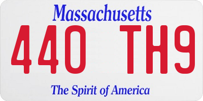 MA license plate 440TH9