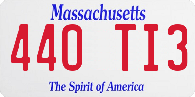 MA license plate 440TI3