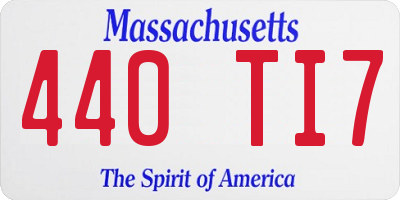 MA license plate 440TI7