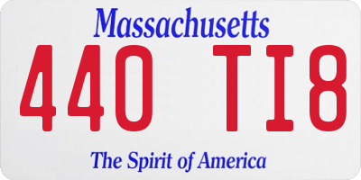 MA license plate 440TI8