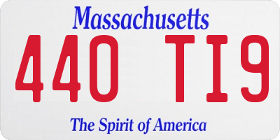 MA license plate 440TI9