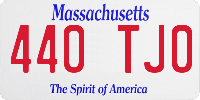 MA license plate 440TJ0