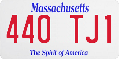 MA license plate 440TJ1