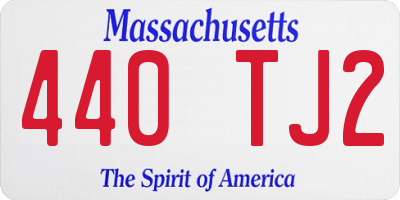 MA license plate 440TJ2