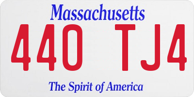 MA license plate 440TJ4
