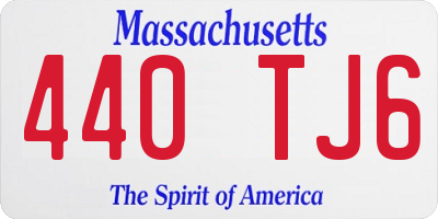MA license plate 440TJ6