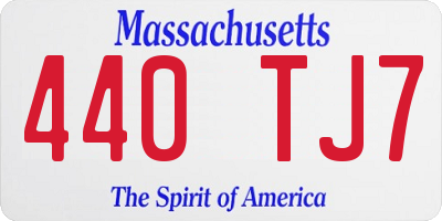 MA license plate 440TJ7
