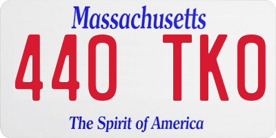 MA license plate 440TK0