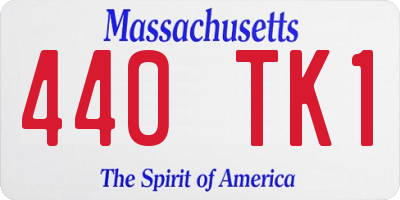 MA license plate 440TK1
