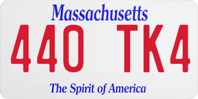 MA license plate 440TK4