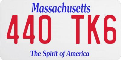 MA license plate 440TK6