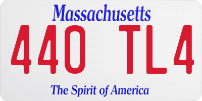MA license plate 440TL4