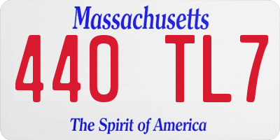 MA license plate 440TL7