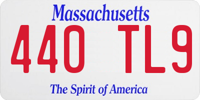 MA license plate 440TL9