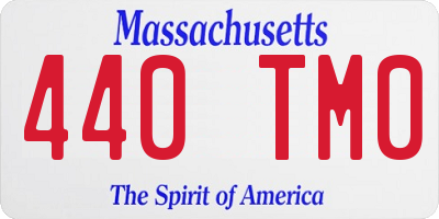 MA license plate 440TM0
