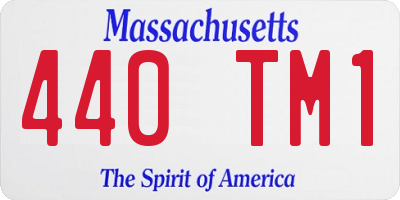 MA license plate 440TM1