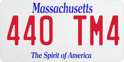 MA license plate 440TM4