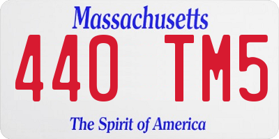 MA license plate 440TM5