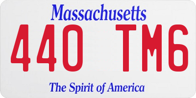 MA license plate 440TM6