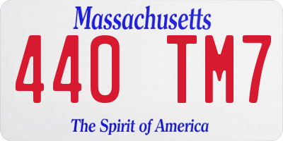 MA license plate 440TM7