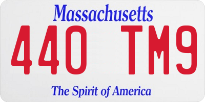 MA license plate 440TM9
