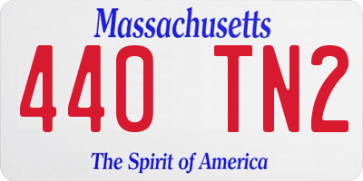 MA license plate 440TN2