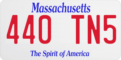 MA license plate 440TN5