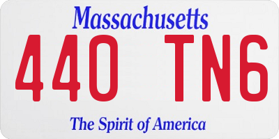 MA license plate 440TN6