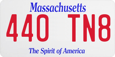 MA license plate 440TN8