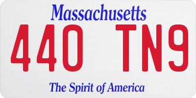 MA license plate 440TN9