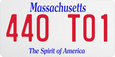 MA license plate 440TO1