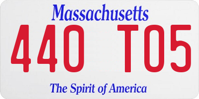 MA license plate 440TO5