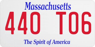 MA license plate 440TO6