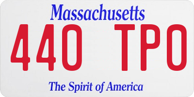 MA license plate 440TP0