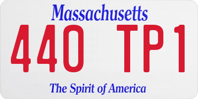 MA license plate 440TP1