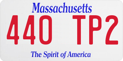 MA license plate 440TP2