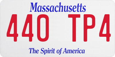 MA license plate 440TP4