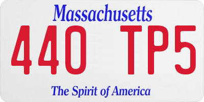 MA license plate 440TP5