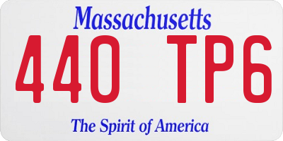 MA license plate 440TP6