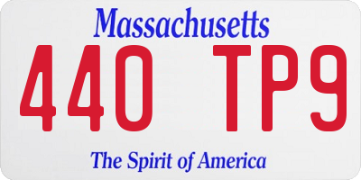 MA license plate 440TP9