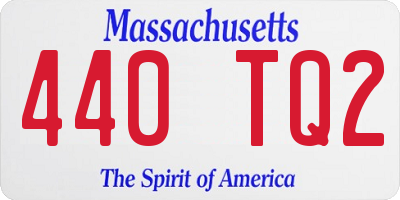 MA license plate 440TQ2