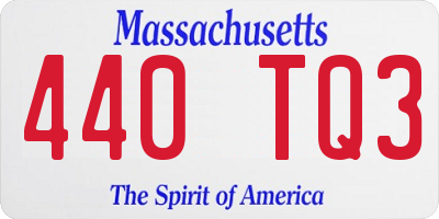 MA license plate 440TQ3